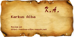 Karkus Alba névjegykártya